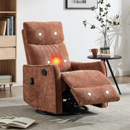 Manual Swivel Rocker Recliner Chair for Adults, Overstuffed Reclining Glider Chair for Nursing with