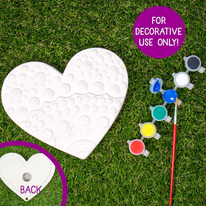 Creative Roots Mosaic Heart Stepping Stone, Includes 7-Inch Ceramic Stepping Stone & 6 Vibrant