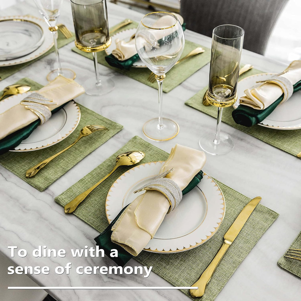 Home Brilliant Cloth Placemats Set of 6 Heat Resistant Dining Table Place Mats Kitchen Table Mats