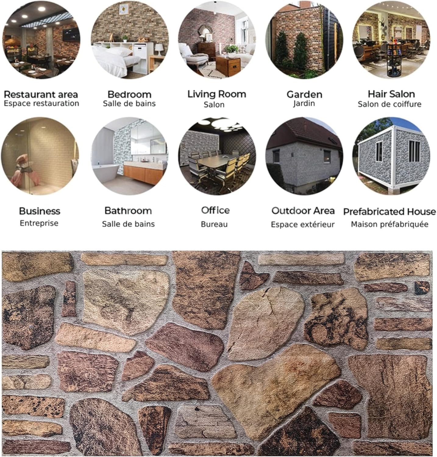 Dundee Deco 3D Wall Panels - Cladding, Shades of Brown Grey Stone Look Wall Paneling, Styrofoam
