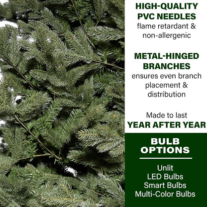 Fraser Hill Farm 10-Ft. Foxtail Pine Artificial Christmas Tree with Stand, Unlit Foldable Fake Tree
