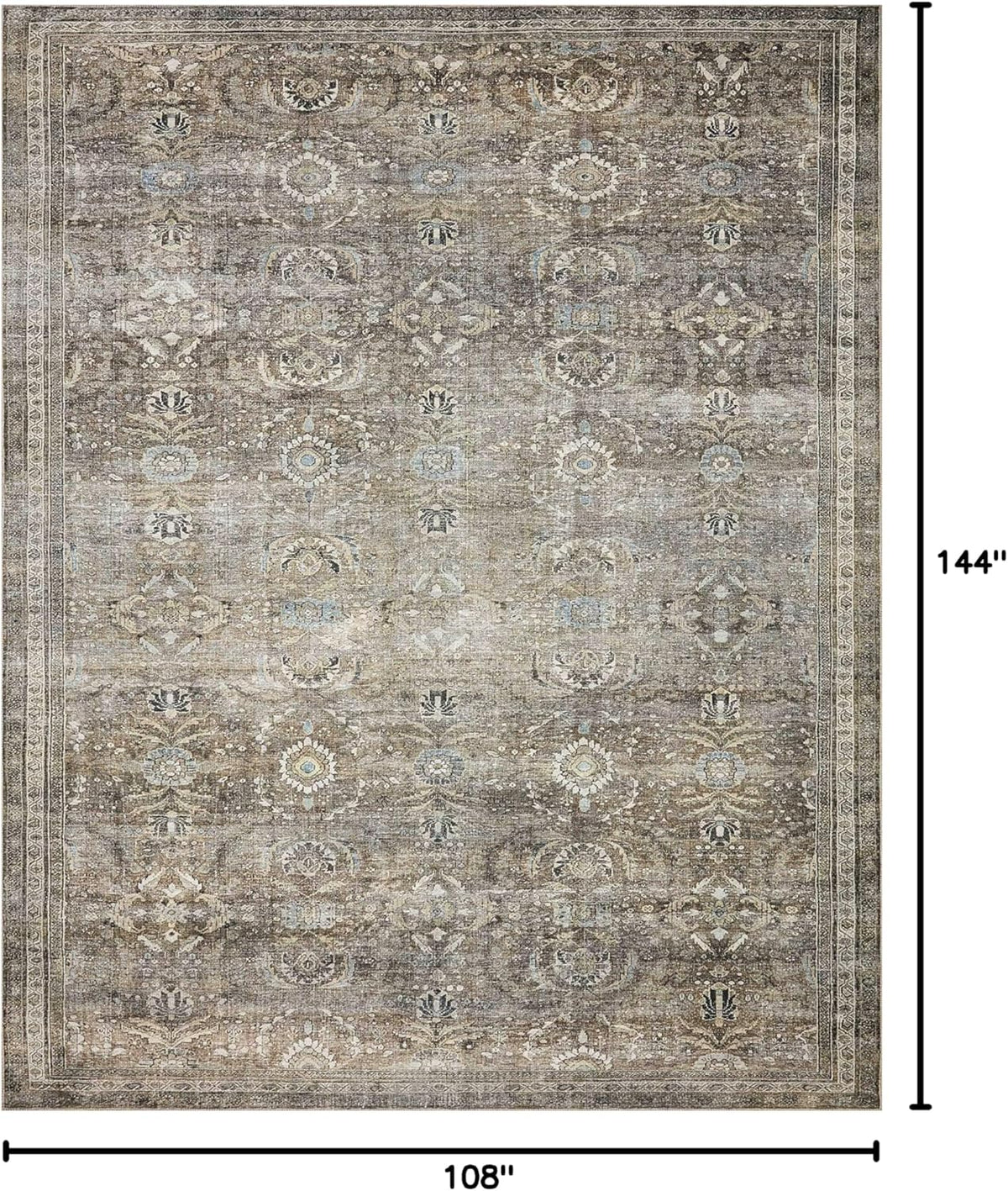 Loloi Layla Collection LAY-13 Antique/Moss 9'-0" x 12'-0" .13" Thick Area Rug, Soft, Durable