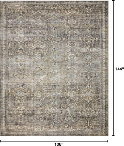 Loloi Layla Collection LAY-13 Antique/Moss 9'-0" x 12'-0" .13" Thick Area Rug, Soft, Durable