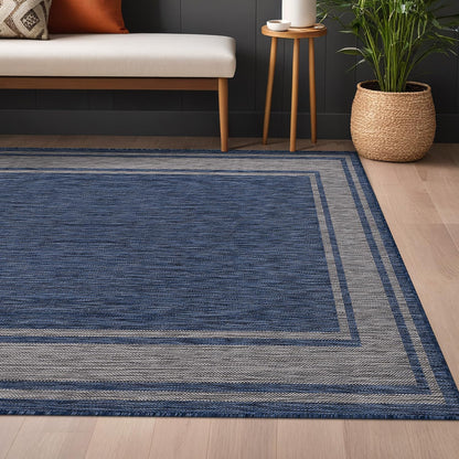 Beverly Rug Large Outdoor Rug 9x12 Modern Bordered Area Rugs for Indoor and Outdoor Patio Deck