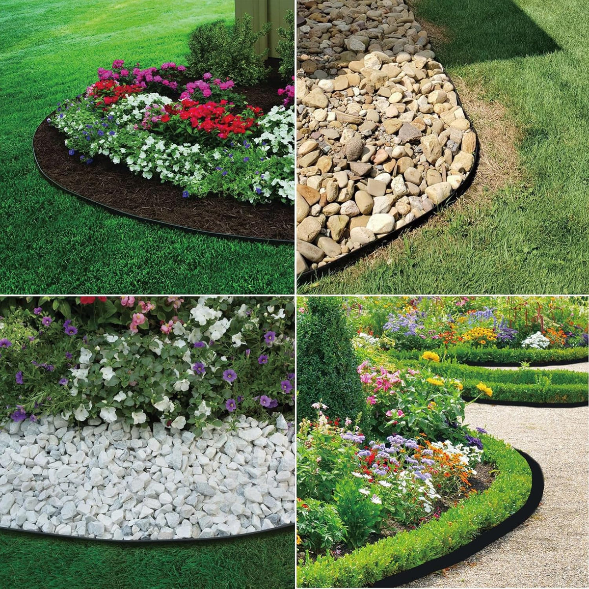 Landscape Edging 33FT, Garden Edging (4IN High) with 30pcs Spikes, Plastic Lawn Edging Flexible for