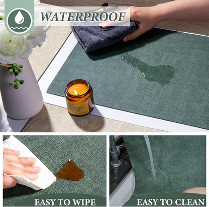 SUEH DESIGN Leather Placemats Set of 6 Reversible Table Mats Heat Resistant Waterproof No-Slip