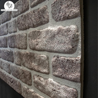 Dundee Deco 3D Wall Panels Faux Brick - Cladding White Grey Stone Look Wall Paneling, Styrofoam