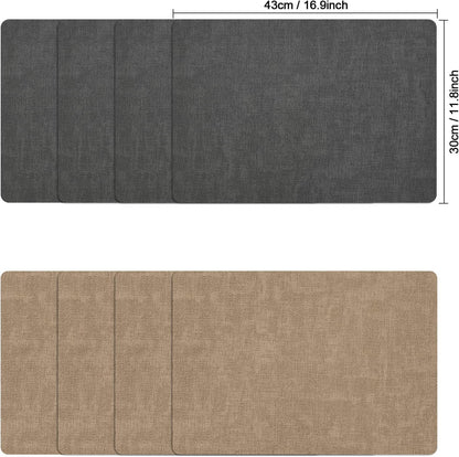 Myir JUN Placemats Dual Sided, Faux Leather Place Mats Set of 8 Indoor Placemat for Dining Table