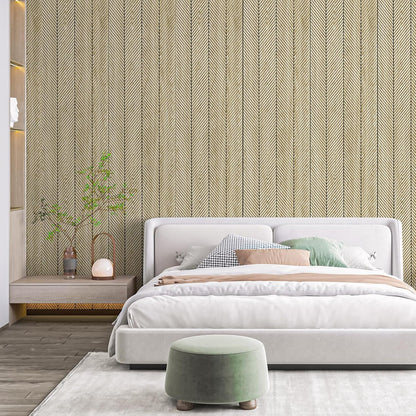 Art3d 4-Pack Glue-On Herringbone Wainscoting Panel for Interior Wall Decor - 104 x 12 Inch