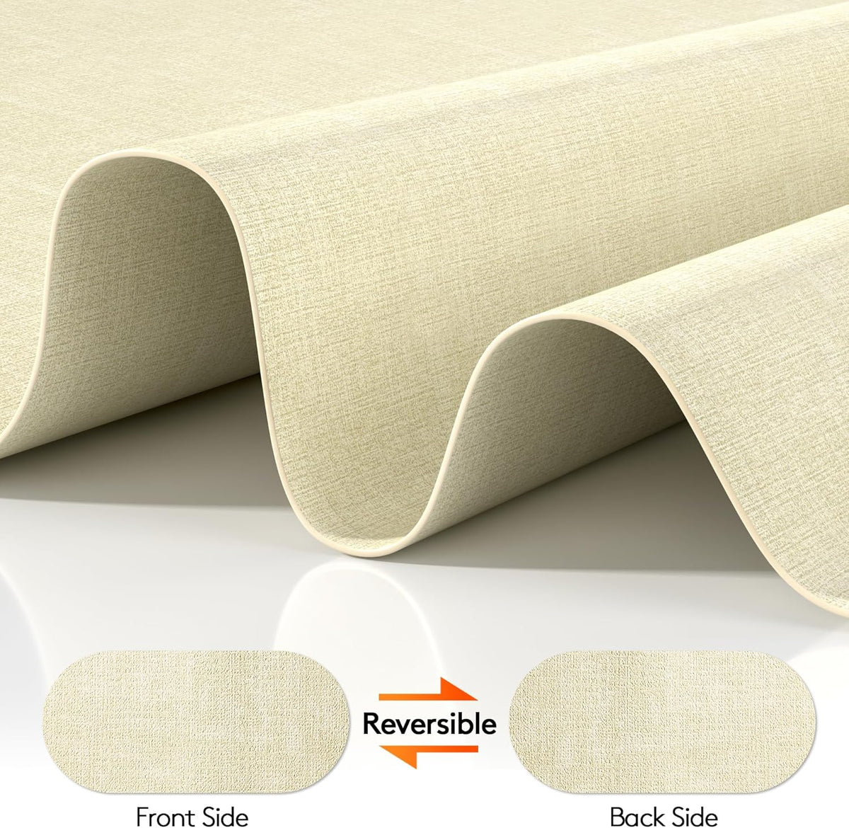 DOLOPL Large Placemats Set of 6, Oval Reversible Wipeable & Non-Slip Place Mats, Modern Faux