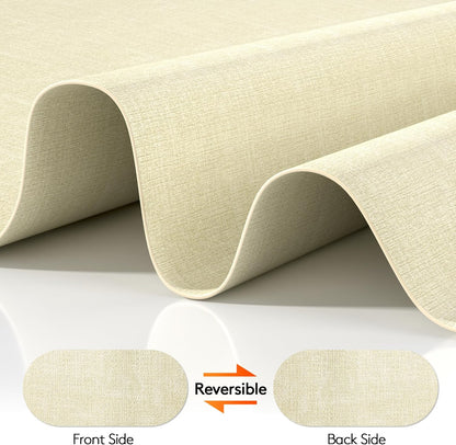 DOLOPL Placemats Set of 6, Oval Reversible Wipeable & Heat Resistant Place Mats, Modern Faux