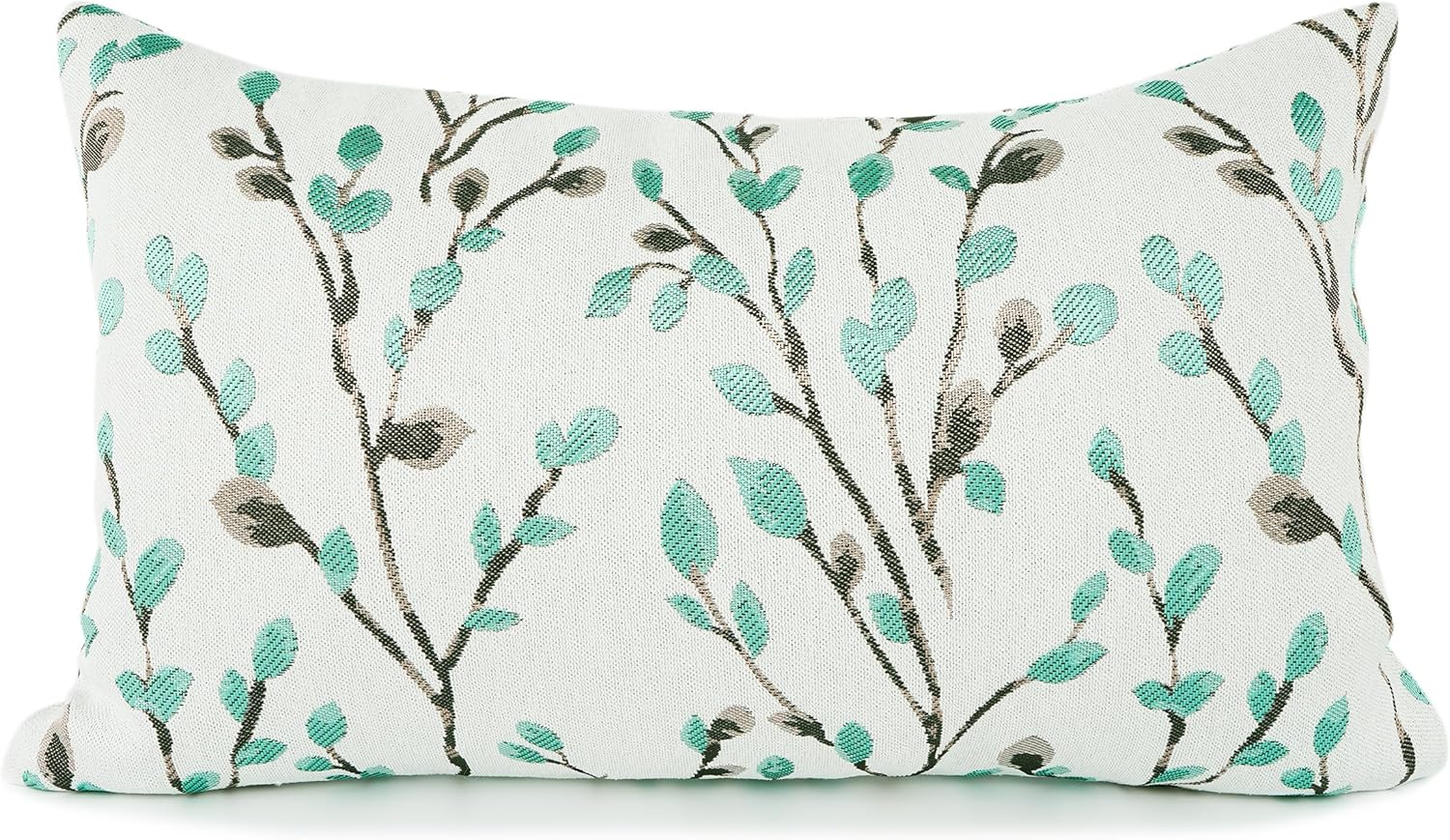 YOUR SMILE Classical Embroidery Jacquard Green Square Decorative Throw Pillow Case Cushion