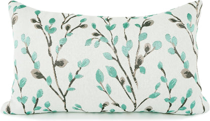 YOUR SMILE Classical Embroidery Jacquard Green Square Decorative Throw Pillow Case Cushion