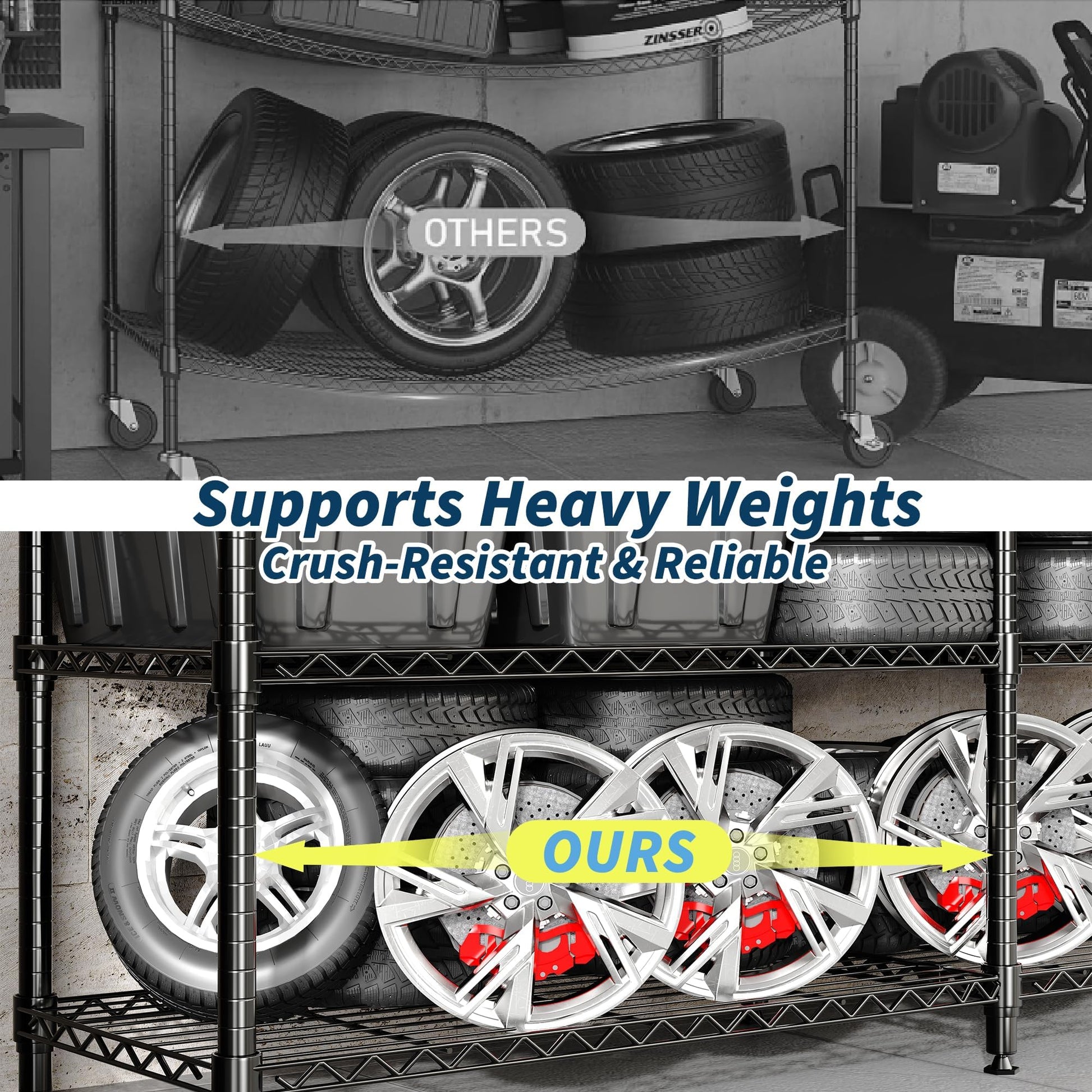 PeacefulHues 4 Tier Storage Shelving Unit Metal Shelves 59" W Wire Shelving, 59.5" H L-Shaped