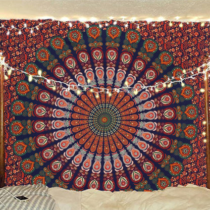 Bless International Handmade Indian hippie Bohemian Psychedelic Peacock Mandala Wall hanging