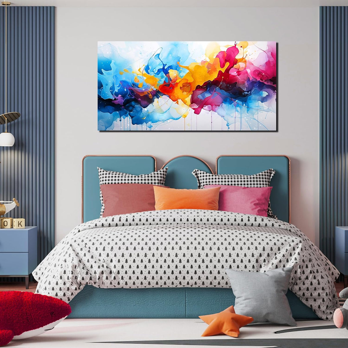 Alsingbago Large Colorful Abstract Canvas Wall Art for Living Room Bedroom Home Office Modern Wall