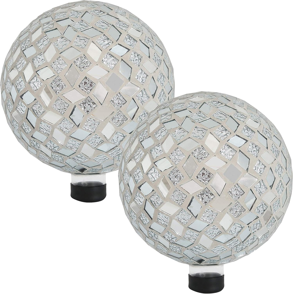 Sunnydaze 10-inch Gazing Ball for Garden - Crackled Glass Mosaic Gazing Globe for Outside