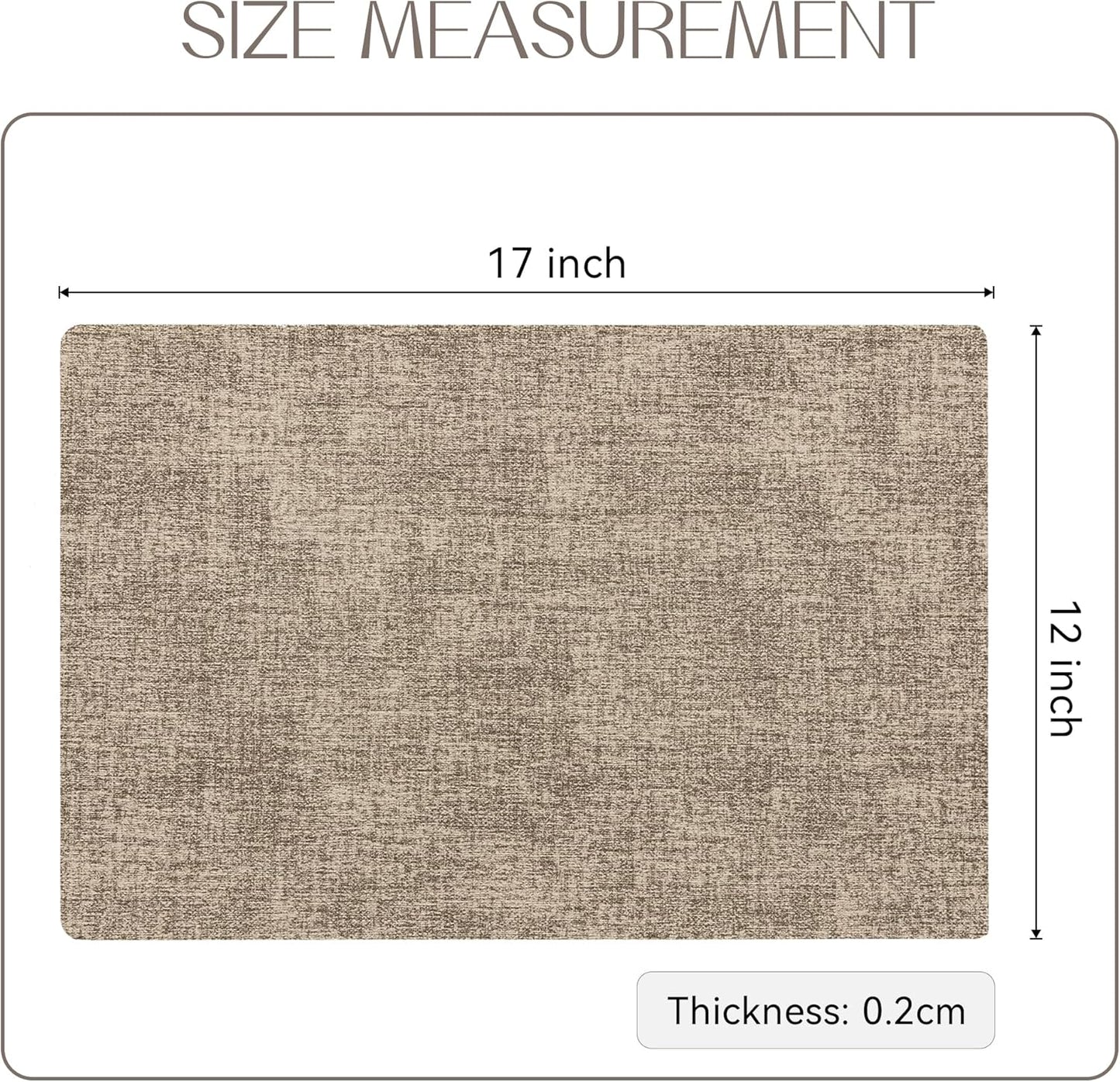 Romanstile Vinyl Placemats Set of 8-12 X 18 Inch - Heat Resistant Place Mats 100% Waterproof
