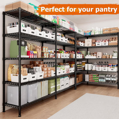 REIBII 1600LBS Storage Shelves Metal Shelving 5 Tier Wire Shelving Unit, 69.8" W Pantry Shelves