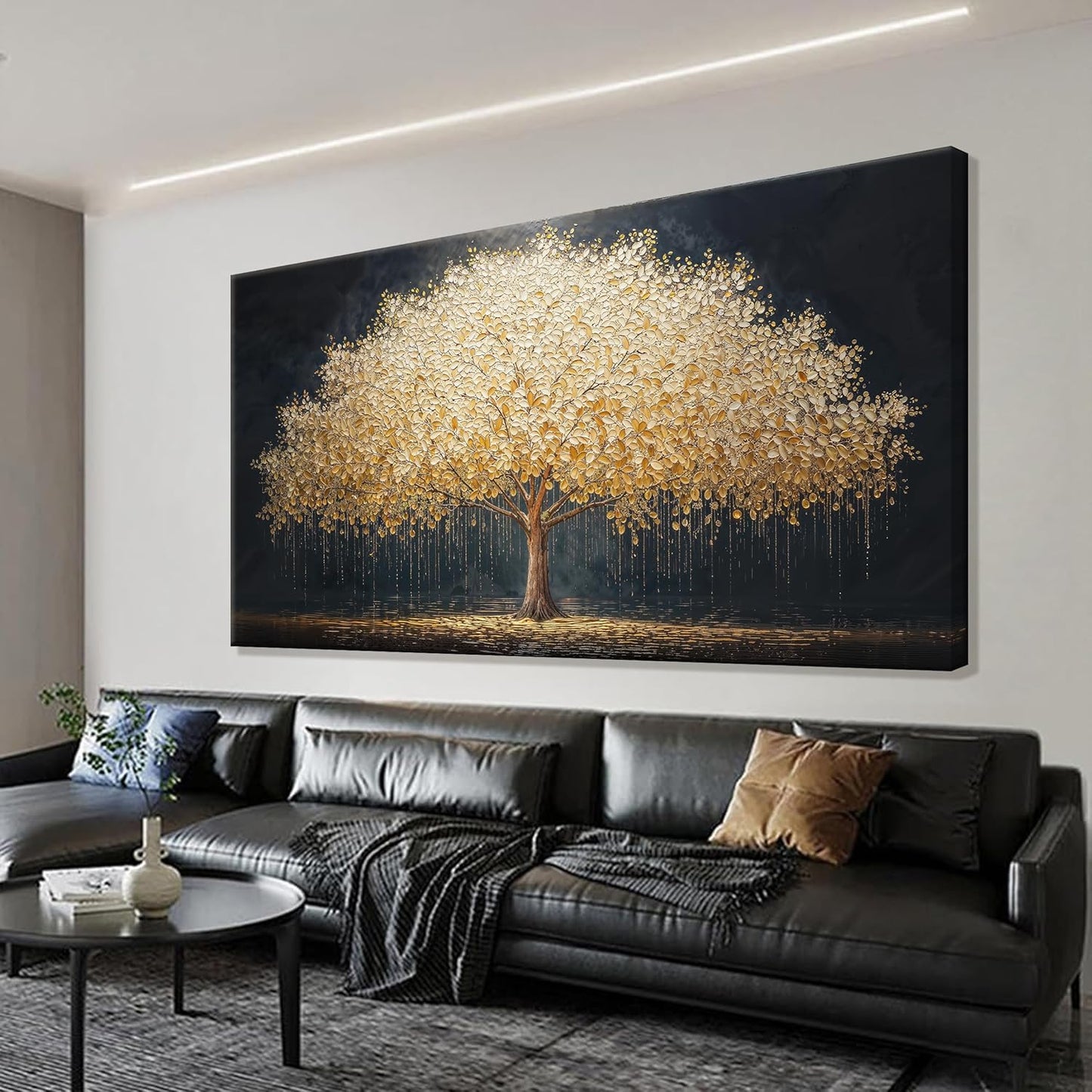 Canvas Wall Art Decor Gold Tree Of Life Abstract Wall Decor Artwork Canvas Prints Painting Gold