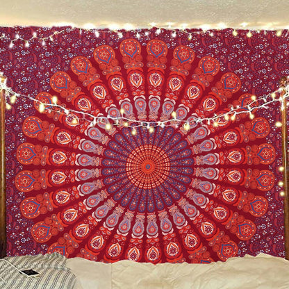 Bless International Handmade Indian hippie Bohemian Psychedelic Peacock Mandala Wall hanging