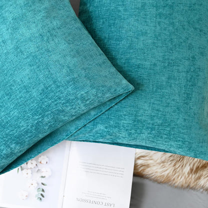 CaliTime Throw Pillow Covers Decorative 20 X 26 Inches Pack of 2 Cozy Chenille Standard Pillow