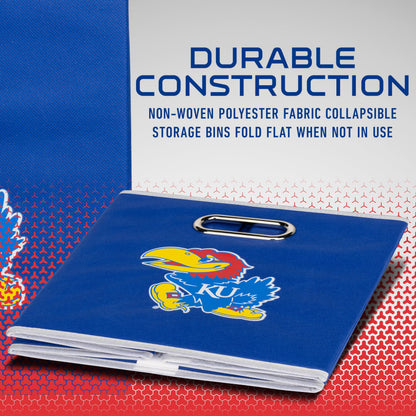 Franklin Sports NCAA Storage Bin - Cube Organizer - Kansas