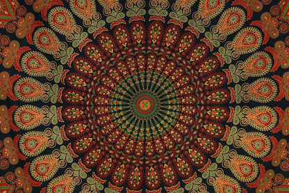 Bless International Handmade Indian hippie Bohemian Psychedelic Peacock Mandala Wall hanging
