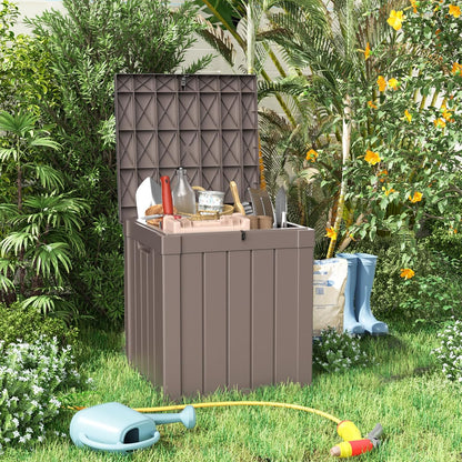 40 Gallon Resin Deck Box, Lockable Patio Outdoor Storage Box for Furniture, Garden Tools and Tools