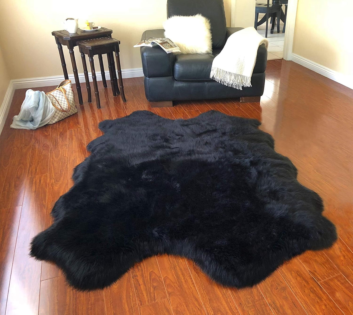 LAMBZY Faux Sheepskin Super Soft Hypoallergenic Silky Shag Rug for Living Room, Kids Room, Sofa