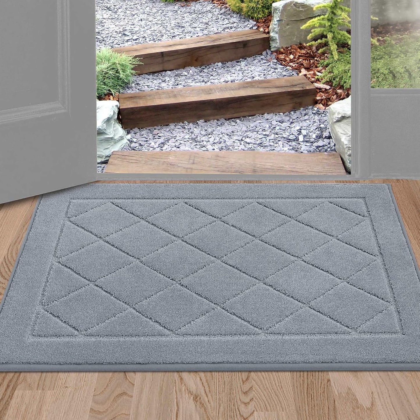 BEQHAUSE Dirt Trapper Door Mat 24" x 36", Doormat Non-Slip Entryway Rugs Washable, Dog Door Mat