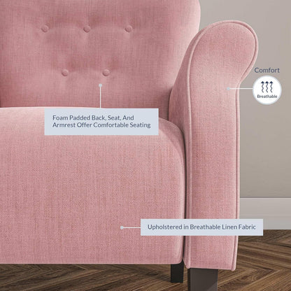BELLEZE Modern Accent Chair for Living Room, High Back Armchair with Wooden Legs, Upholstered