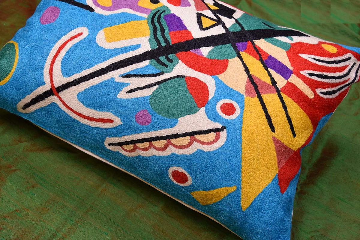 Lumbar Kandinsky Blue Abstract Pillow Cover Modern Throw Pillowcase Chair Cushion Contemporary