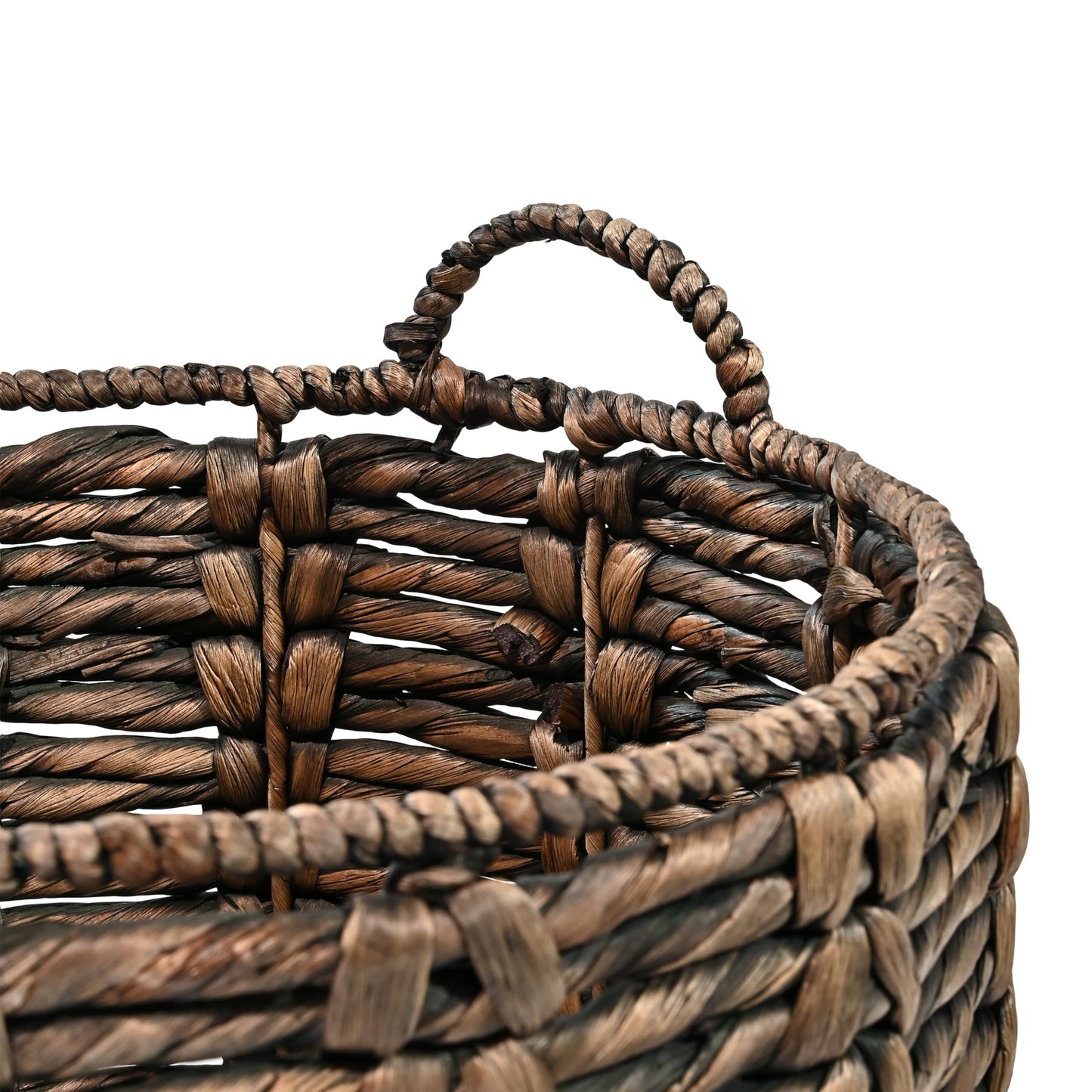 happimess Laurel Hand-Woven Abaca Storage Basket 19", Brown