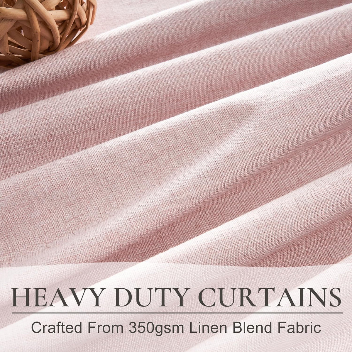 Baby Pink Modern Pinch Pleated Curtains & Drapes 84 Inch Length 2 Panels Set for Living Room