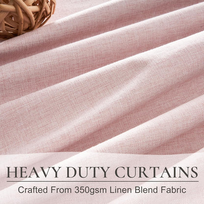 Baby Pink Modern Pinch Pleated Curtains & Drapes 84 Inch Length 2 Panels Set for Living Room