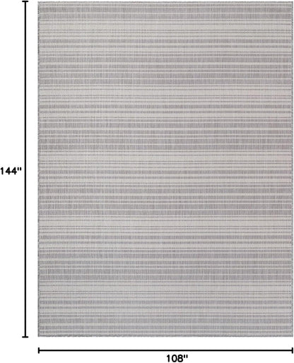 Stripe Outdoor Rug 9x12 Washable Outside Carpet for Indoor Patio Porch Waterproof Easy Cleaning Non