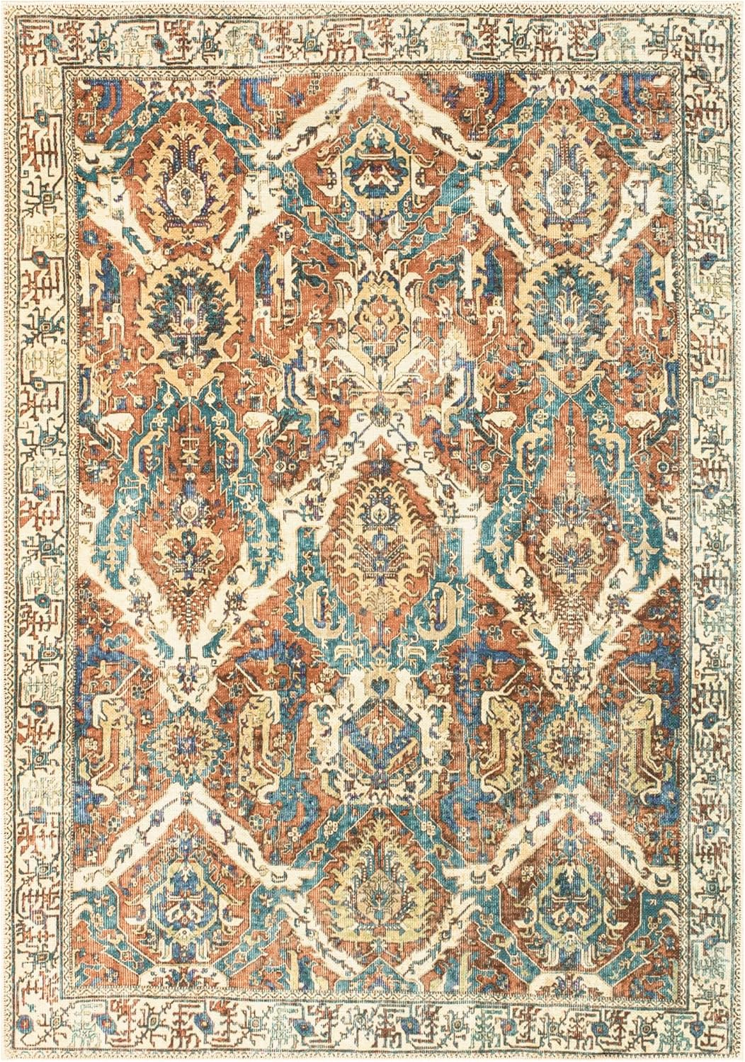 Keen Home Design 9x12 Rug - Machine Washable Area Rug with Non-Slip Backing, Ideal for Living Room