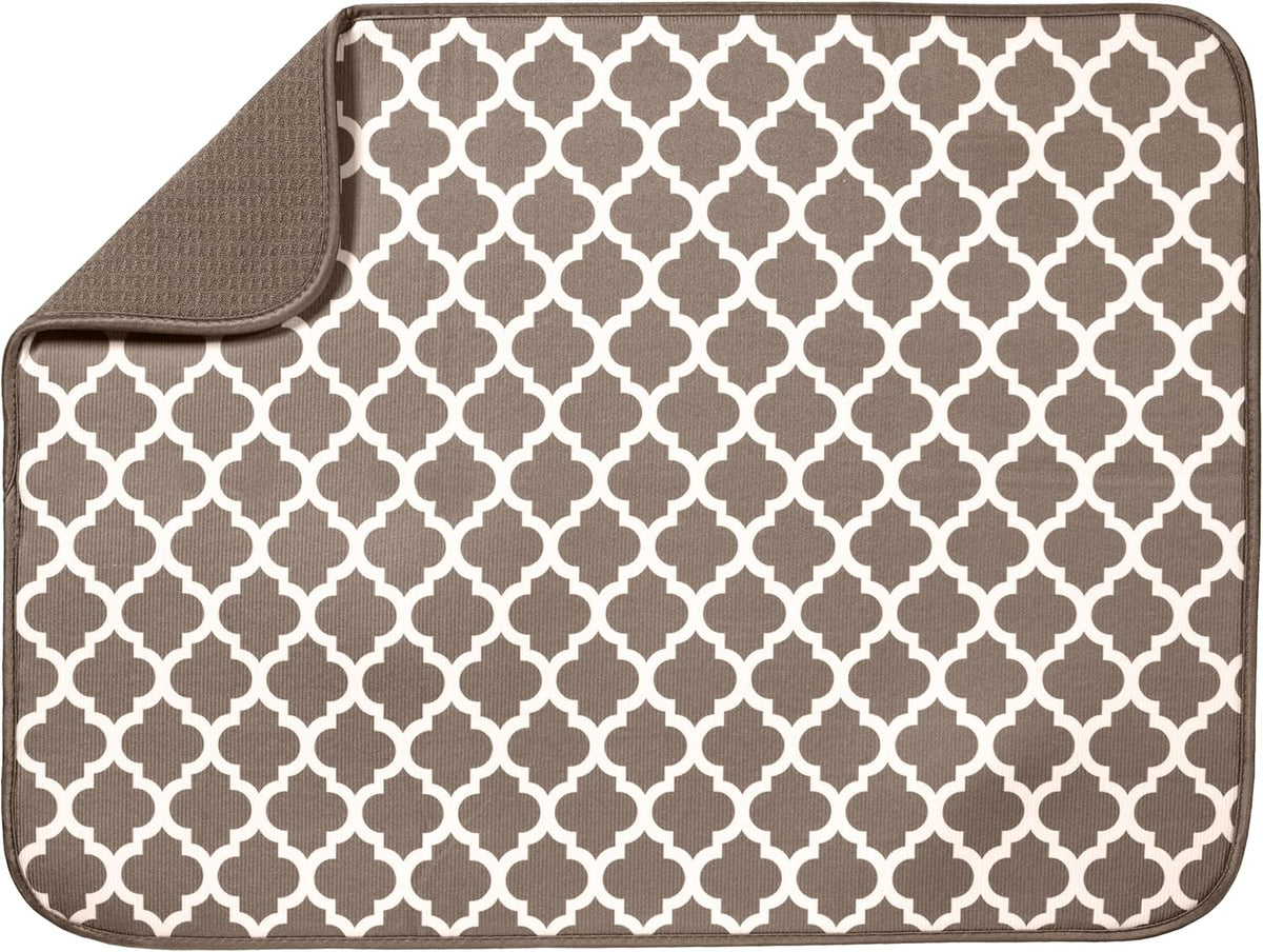 S&T INC. Dish Drying Mat XL, 18” x 24”, Absorbent Microfiber Kitchen Counter Mat, Dish Drying Pad