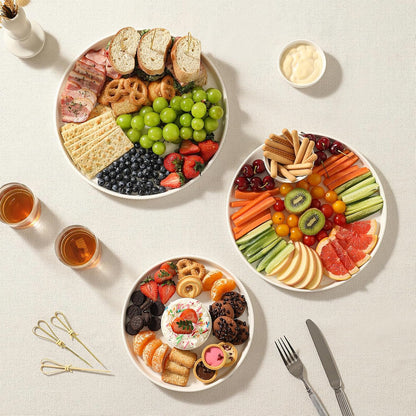 3 Packs Serving Platters, Large Serving Tray, Round Platters for Serving Food, Food Tray for Veggie