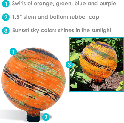 Sunnydaze 10-Inch Gazing Ball for Garden - Glass Gazing Globe for Outside - Garden Orb Yard Decor