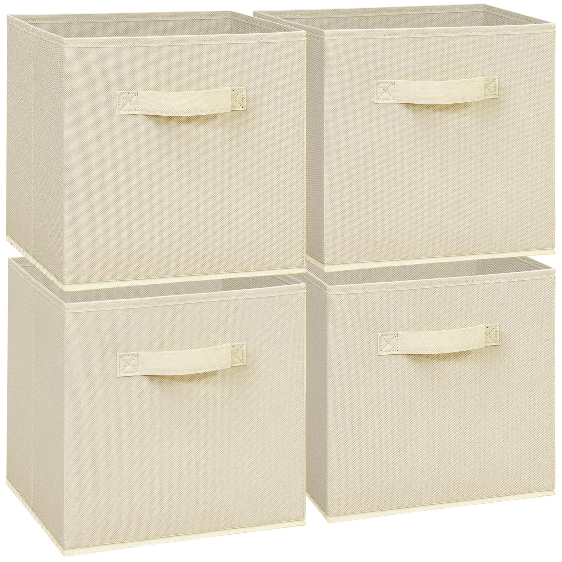 11x11 Storage Bins, Set of 4 Storage Cubes, Collapsible Cube Storage Box, Fabric Closet Organizers