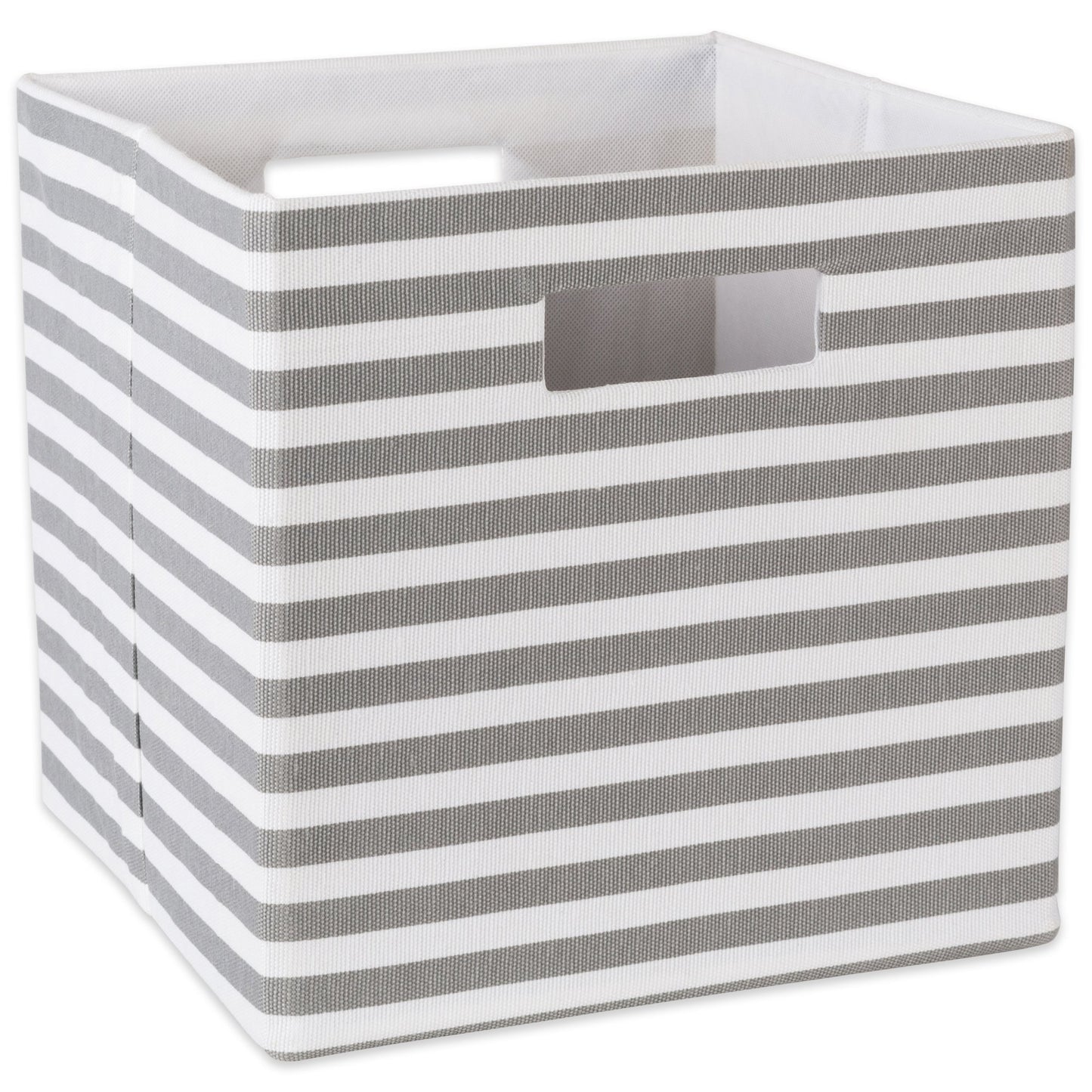 DII Collapsible Polyester Storage Cube, Pinstripe, Gray, Large