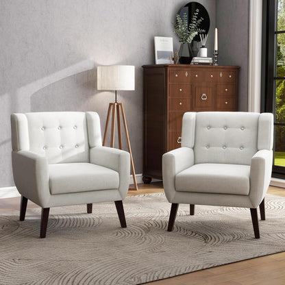 UIXE Accent Chair Modern Upholstered Armchair, Comfy Living Room Arm Chairs Mid Century Single Sofa