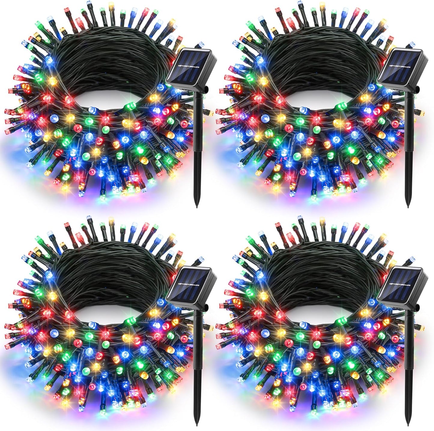 Joomer Solar Christmas Lights Outdoor, 4 Pack Total 156FT 400LED 8 Lighting Modes Solar String