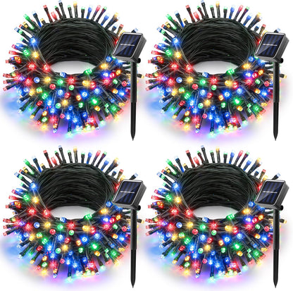 Joomer Solar Christmas Lights Outdoor, 4 Pack Total 156FT 400LED 8 Lighting Modes Solar String