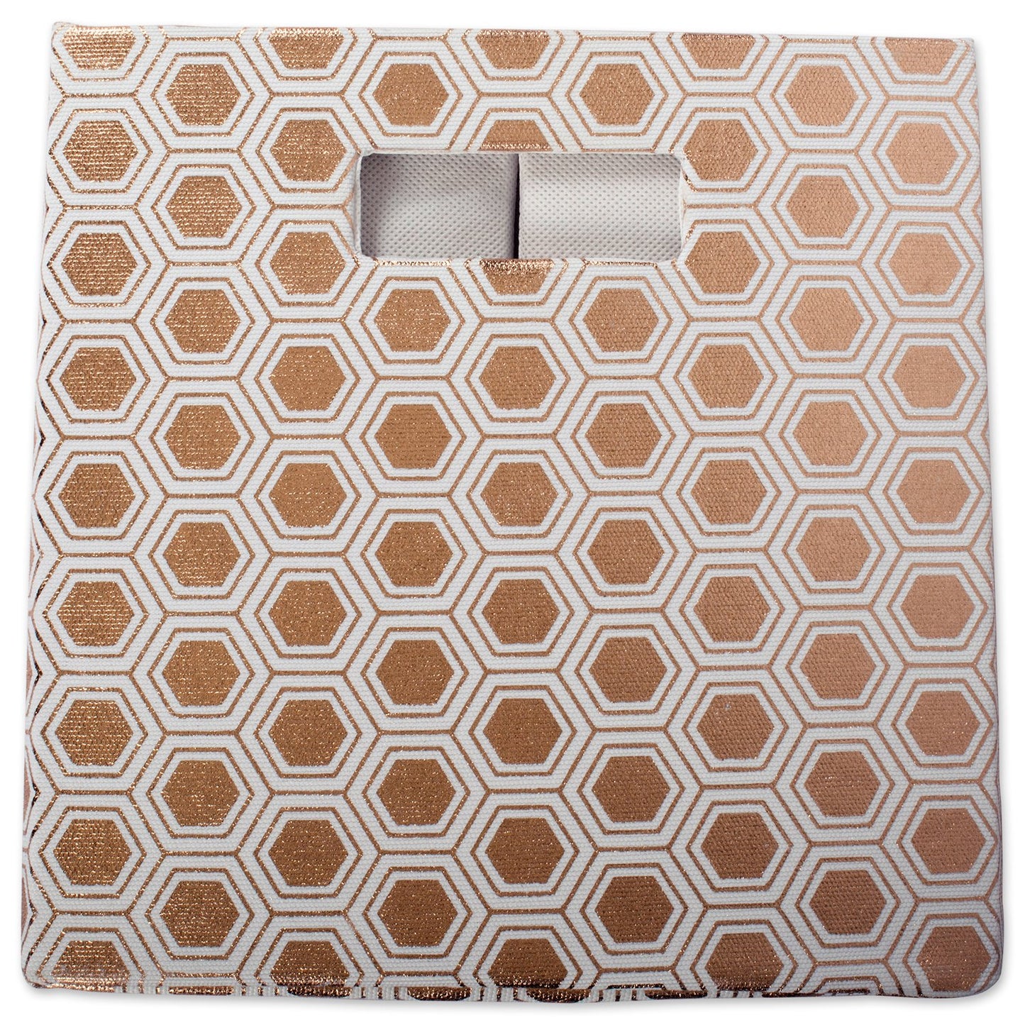DII Collapsible Polyester Storage Cube, Honeycomb, Copper, Small