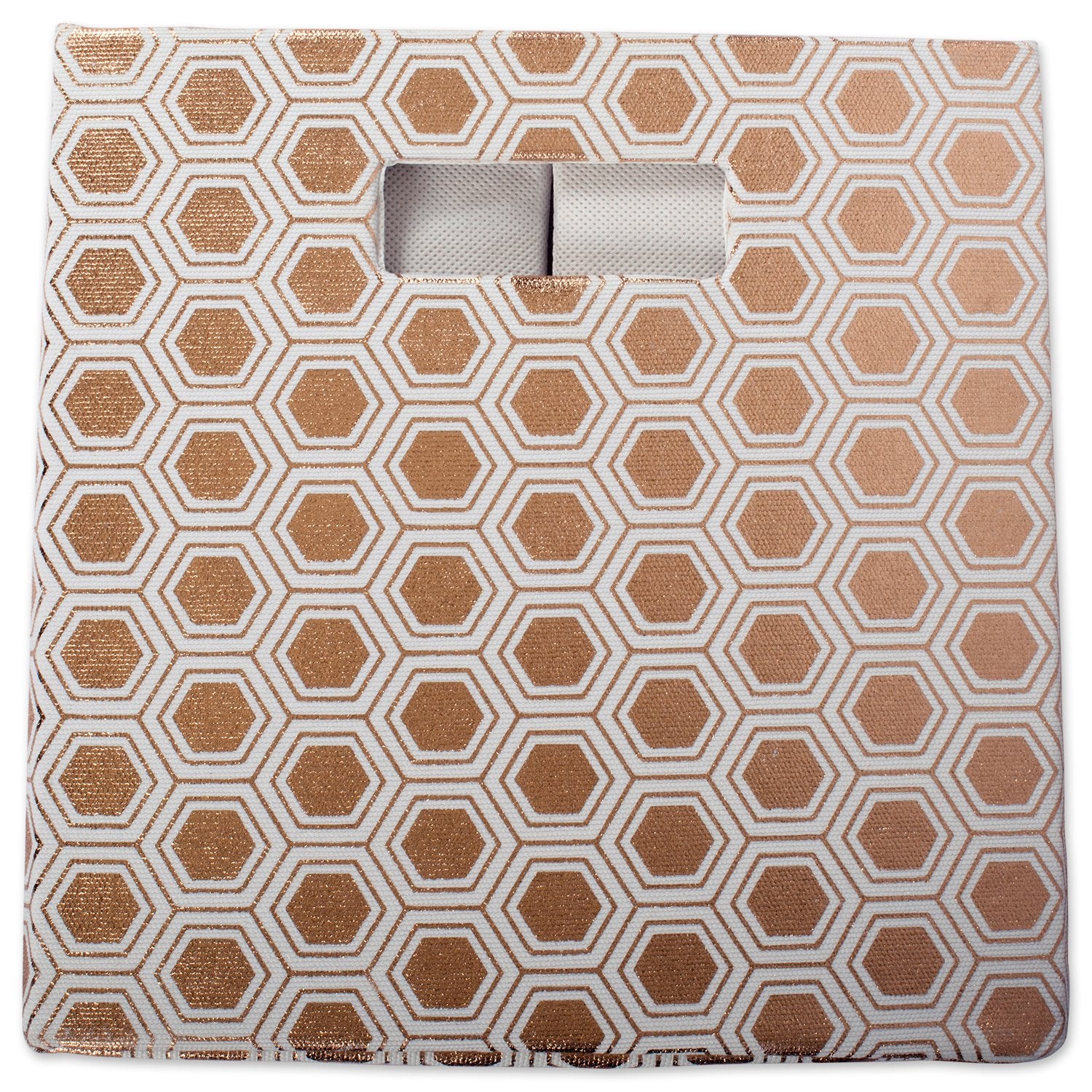DII Collapsible Polyester Storage Cube, Honeycomb, Copper, Small