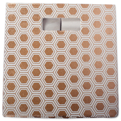 DII Collapsible Polyester Storage Cube, Honeycomb, Copper, Small