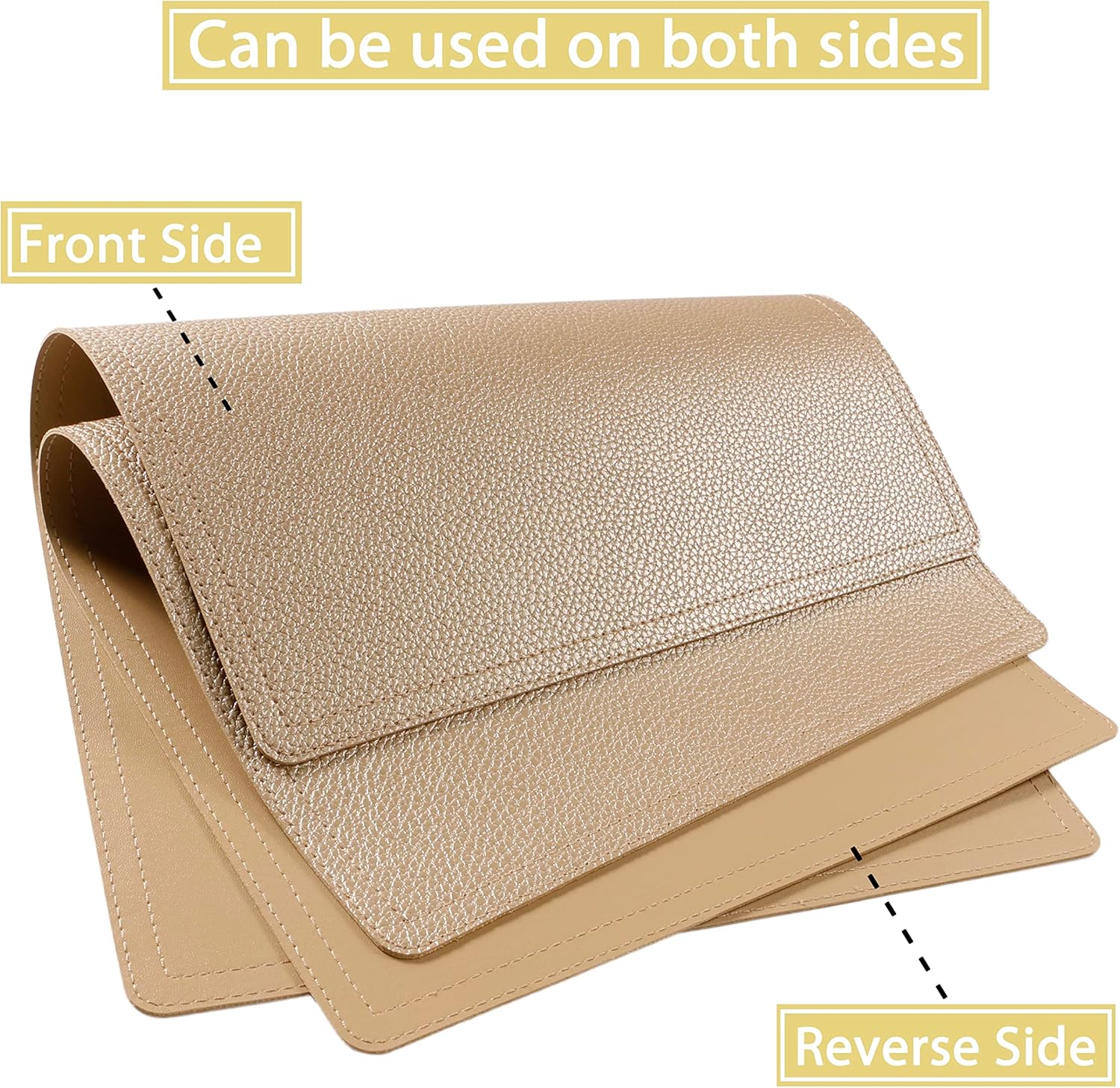 Set of 8 Faux Leather Placemats, PU Table Mats, Waterproof, Stain Resistant, Heat Resistant, Easy